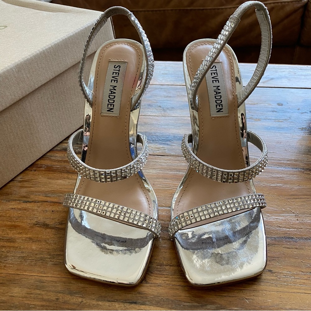 Steve Madden Gracey Crystal jewel strappy heels